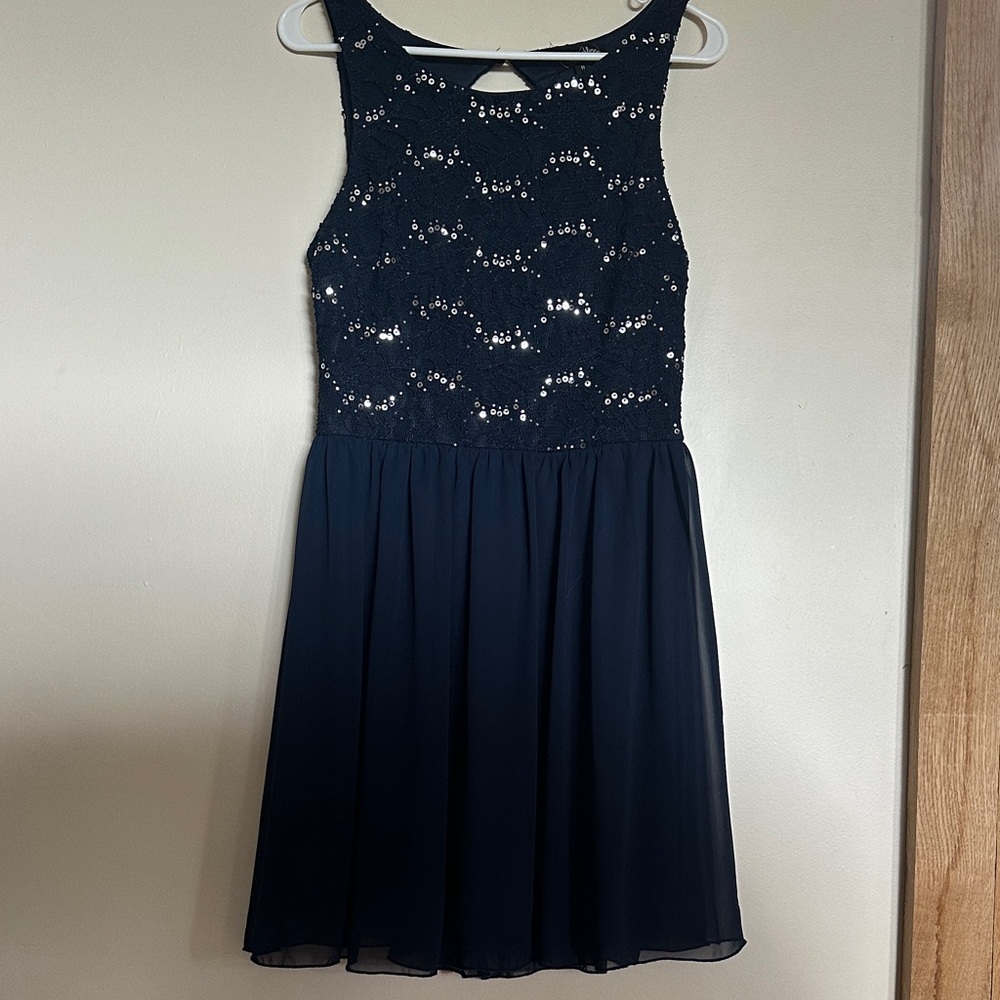 Speechless Navy Blue Cocktail, Formal, Homecoming Dress